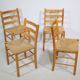 Chaises scandinaves en osier et corde, années 70