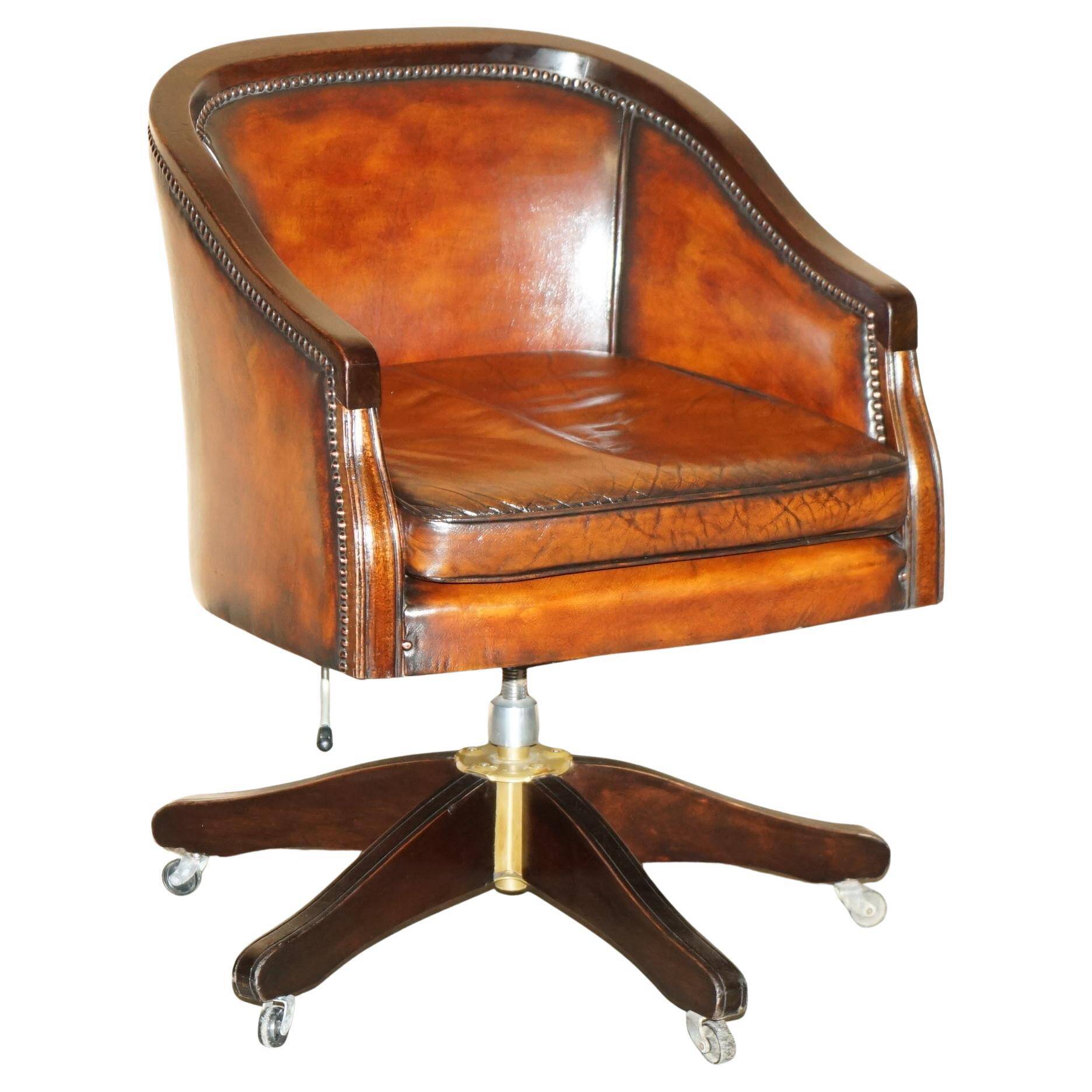 Restored leather captain's or director's chair