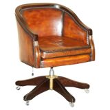 Restored leather captain's or director's chair