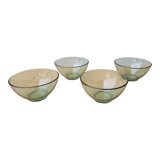 4 80's glass bowls
