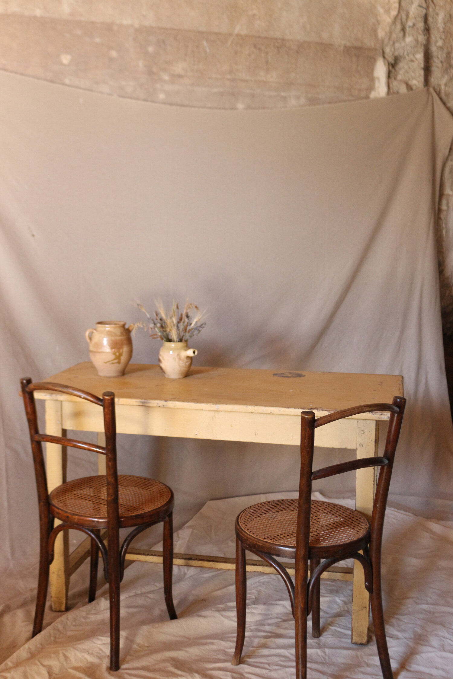 Yellow farmhouse table