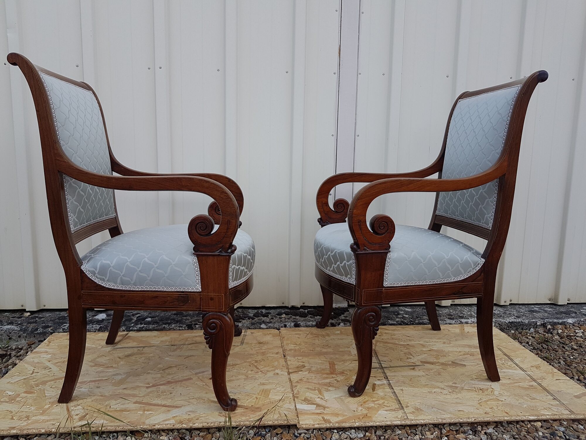 Pair of armchairs restoration style Charles X