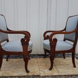 Pair of armchairs restoration style Charles X
