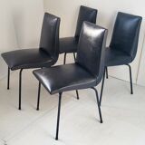 Suite of 4 vintage chairs Pierre Guariche Meurop 1960