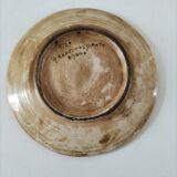 Spanish earthenware plate, hand-painted floral decoration.