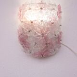 Set of 4 Murano Wall Light Pink Flower by Seguso, 1970