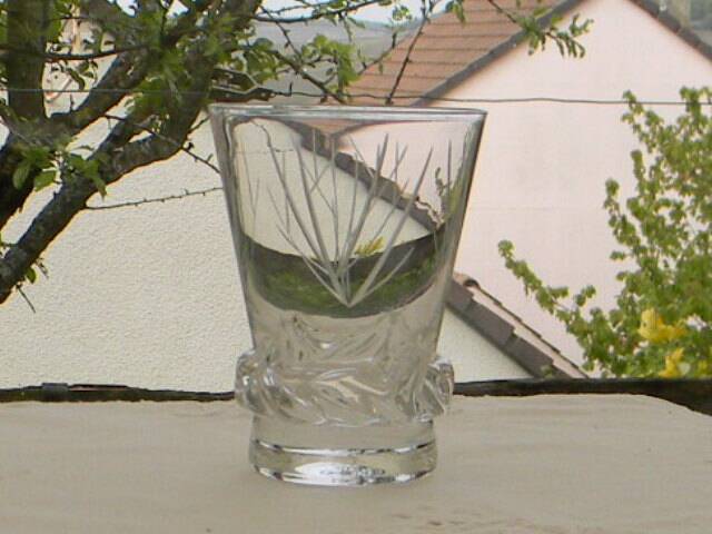 Set of 6 crystal wine glasses from daum, sorcy model.