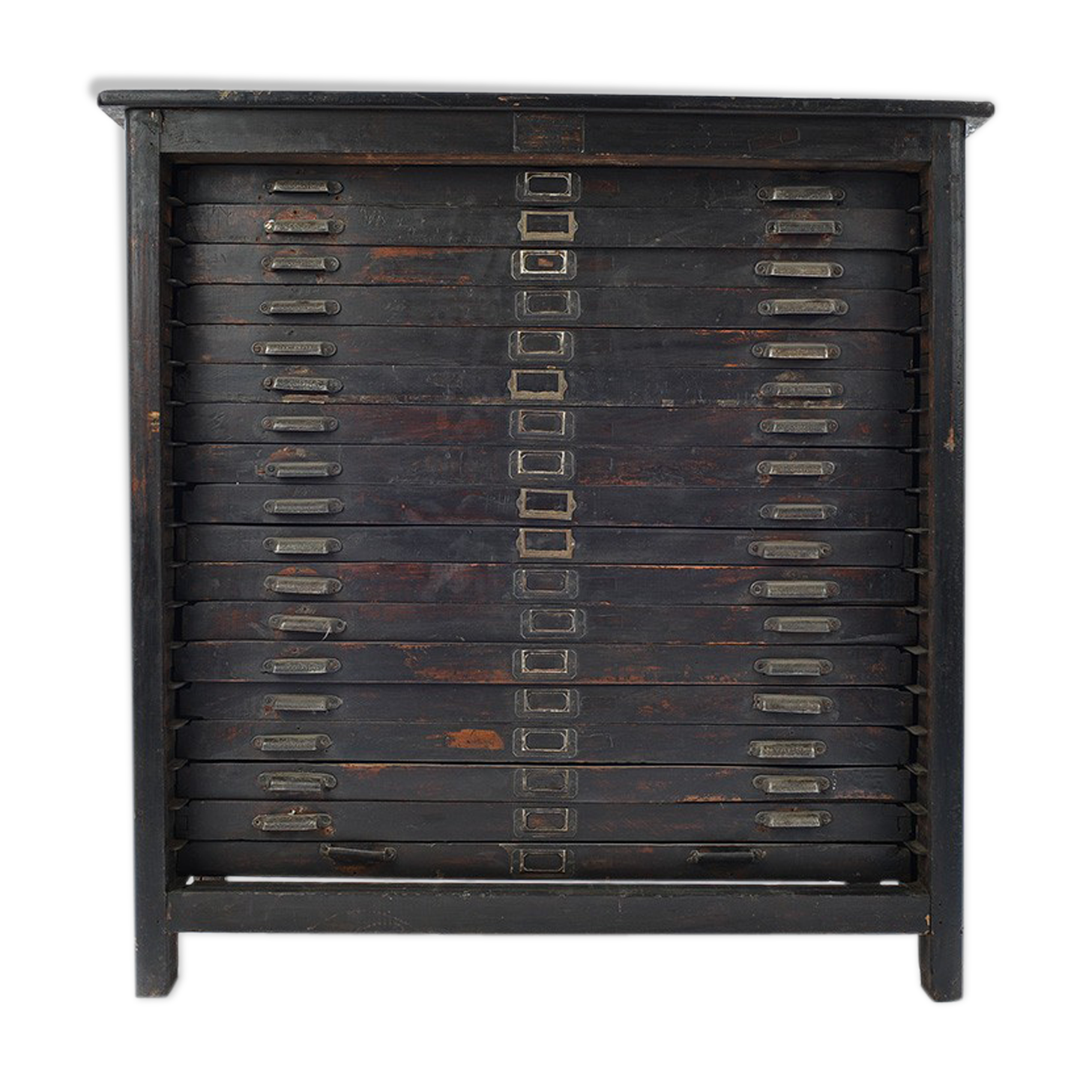 Meuble d'imprimeur à 17 tiroirs