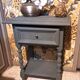 Restored 1900 bedside table in solid wood painted in Gustavian grey
