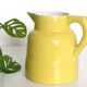 Water pitcher yellow ceramic, 1960s vintage French