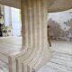 Travertine dining table 1970 Italy Tobia Scarpa