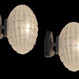 Geometrical Sandblasted Sconces Set of 2 1950’s