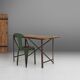 Industrial side table with metal frame and wooden top and removable platform, Belgium, 1920