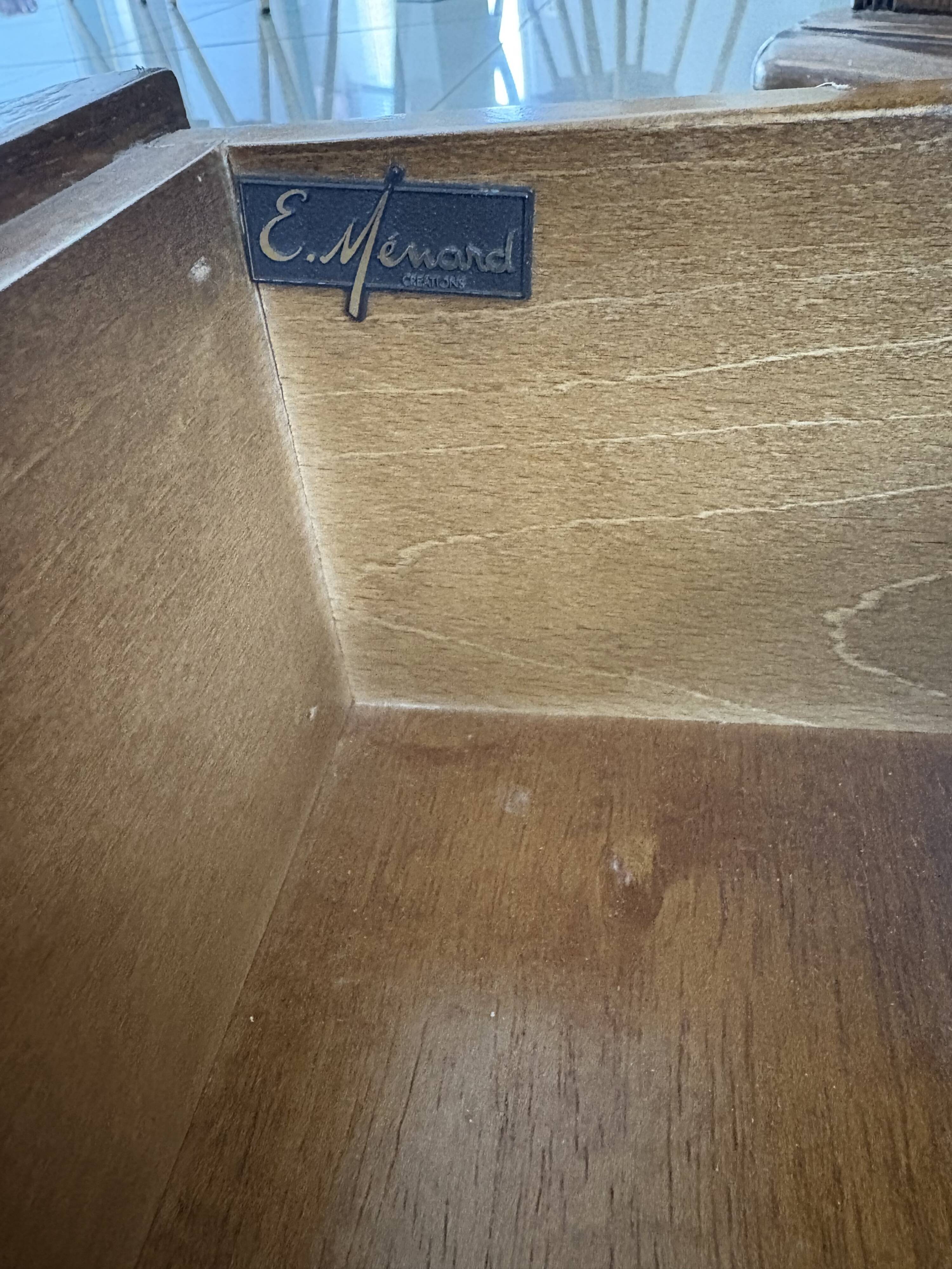 Solid oak furniture signed E. Ménard