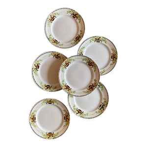 Lot de 6 assiettes plates vintage