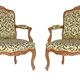 Pair of Louis XV style cabriolet armchairs