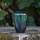 Vase céramique 409/15, vase décoratif, pot à fleurs, vase nuances vert et noir, collection, 60's