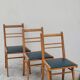 Series of 3 vintage chairs with compass legs - 1950s