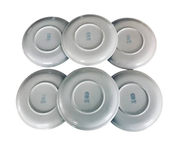 Set of 12 stamped Gien plates