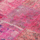 Hand-knotted oriental overdyed 198 cm x 294 cm pink patchwork carpet