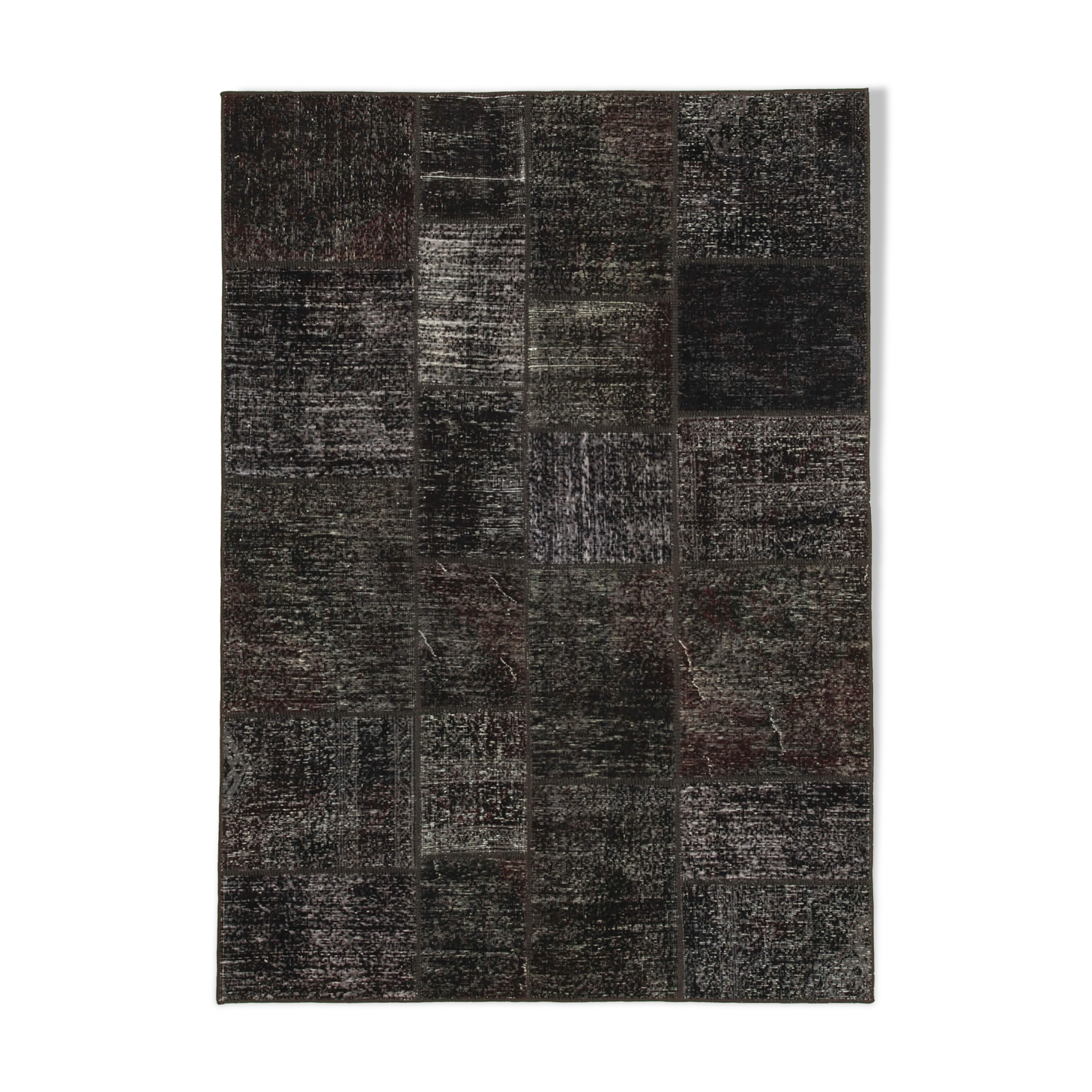 Hand-knotted oriental vintage 171 cm x 237 cm brown patchwork carpet