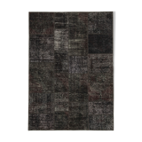 Hand-knotted oriental vintage 171 cm x 237 cm brown patchwork carpet