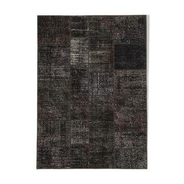 Hand-knotted oriental vintage 171 cm x 237 cm brown patchwork carpet