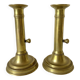 Pair of gilded brass candlesticks