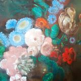 Oil painting on canvas vase with flowers 1970 signed Armandoi of flowers