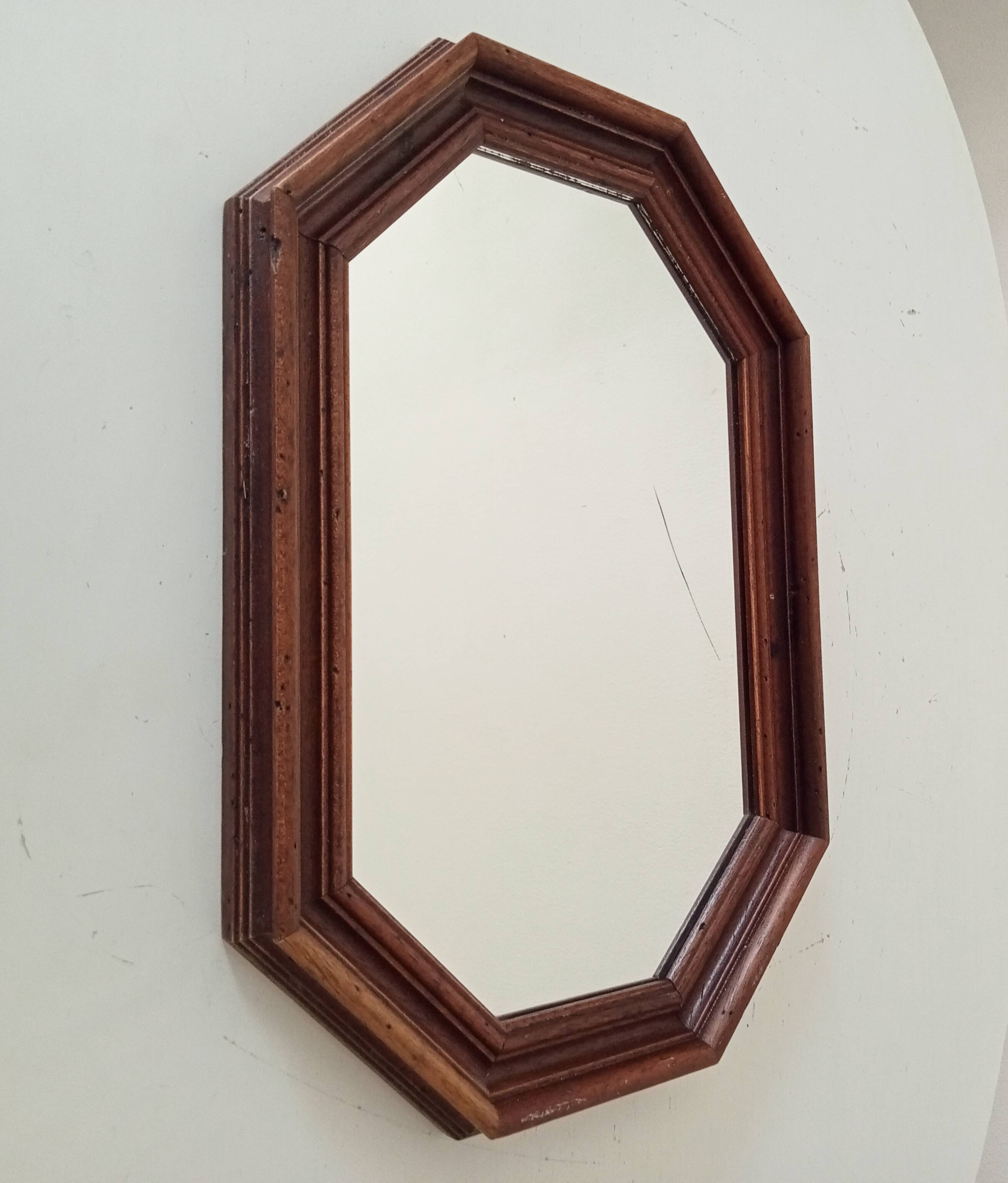 Vintage octagonal mirror from the 1960s.