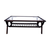 Table basse rotin bambou brun