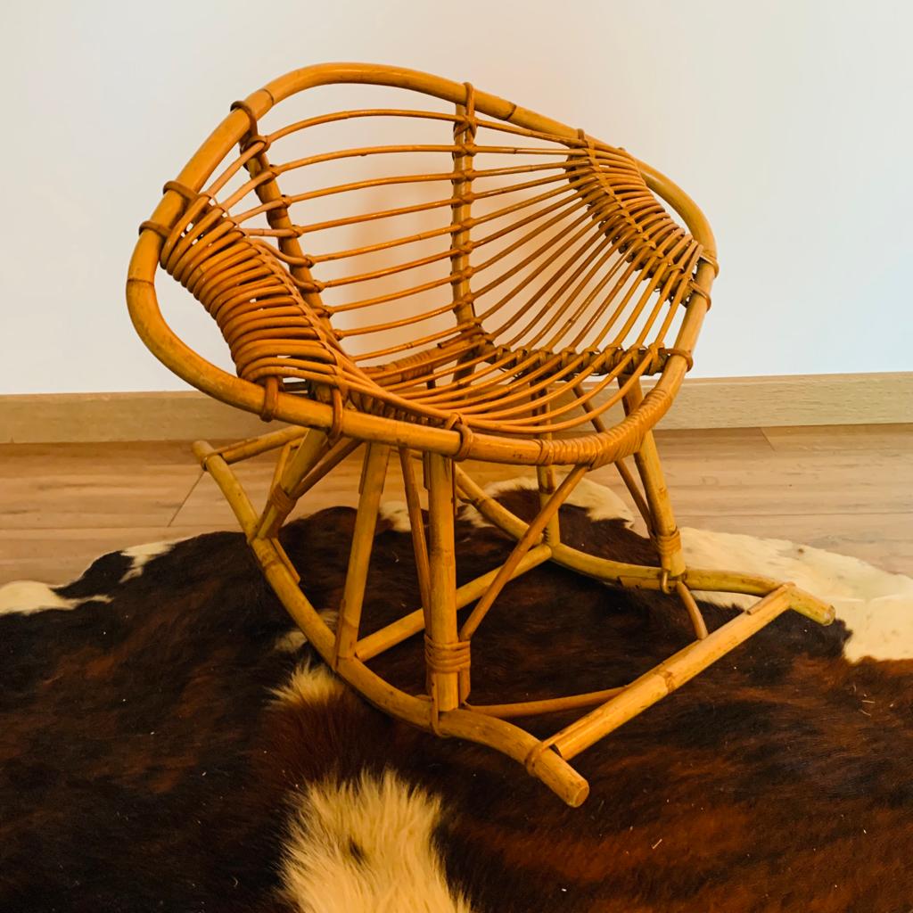 Children's rocking-chair in rattan