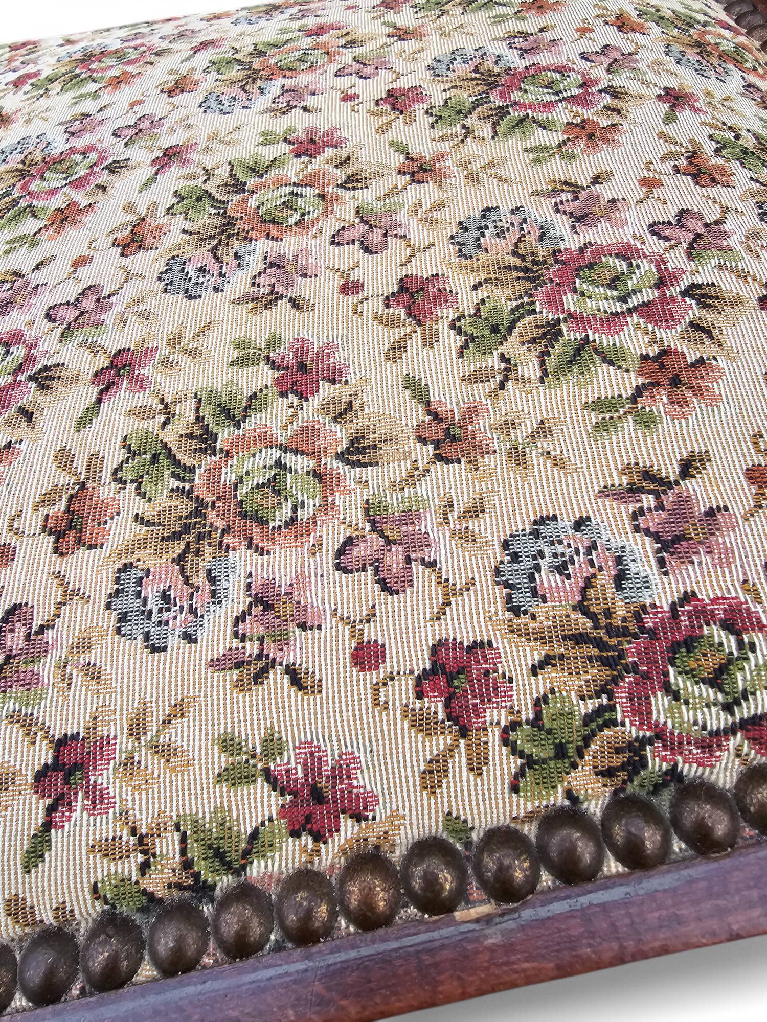 Pair of empire style chairs with floral fabric