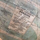 Old terrestrial globe world map perrina paris glass vintage metal foot