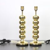 Paire de lampes de table en laiton par Aneta Design Uno Dahlen Suède années 1960