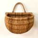 Large hanging wicker rattan basket - 1970s