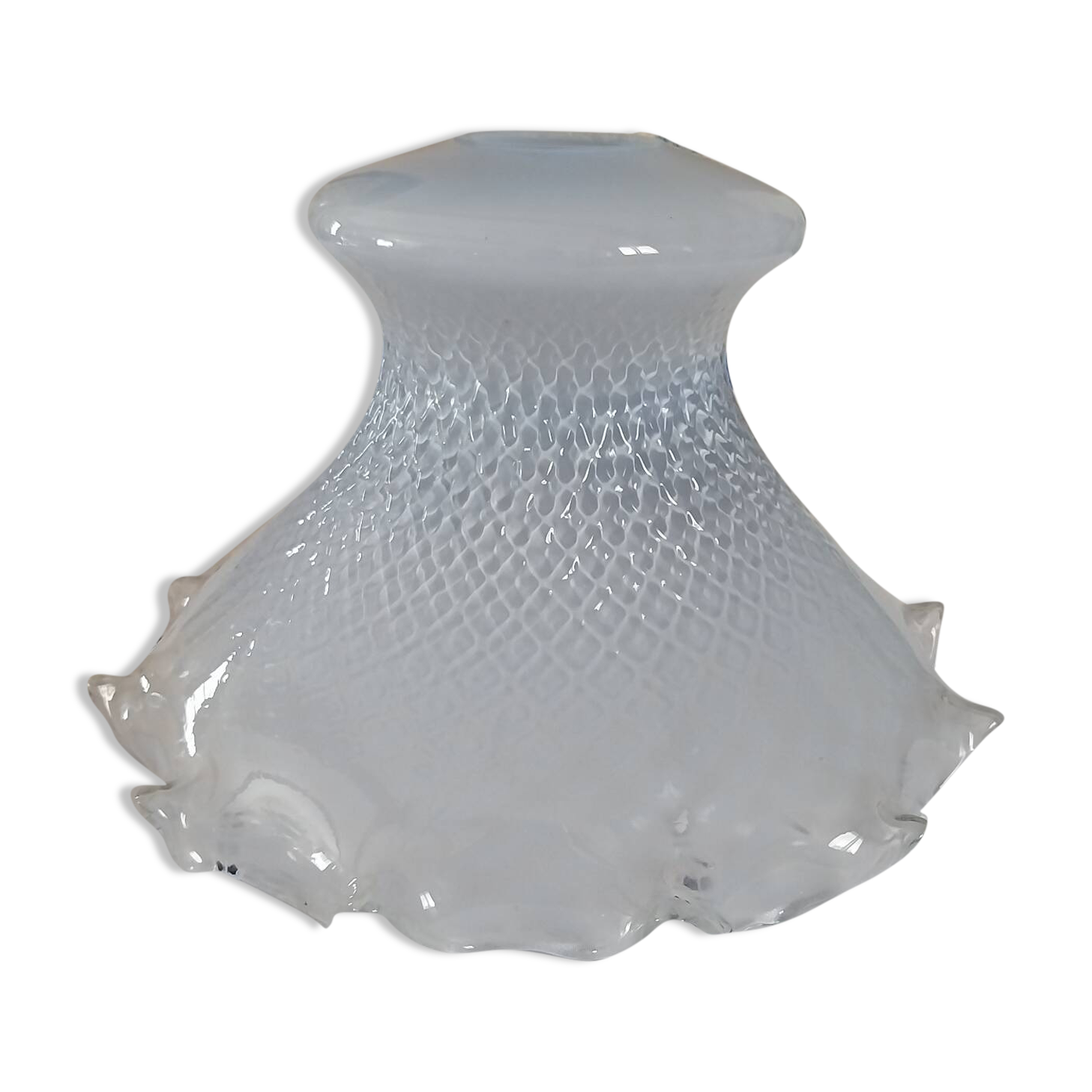 Vintage worked glass lampshade