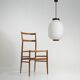 Chandelier in white opaline glass and brass, 1950s