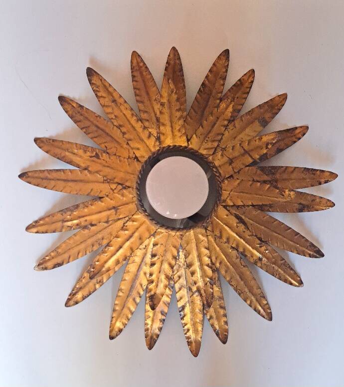 Wall lamp, metal sun ceiling light