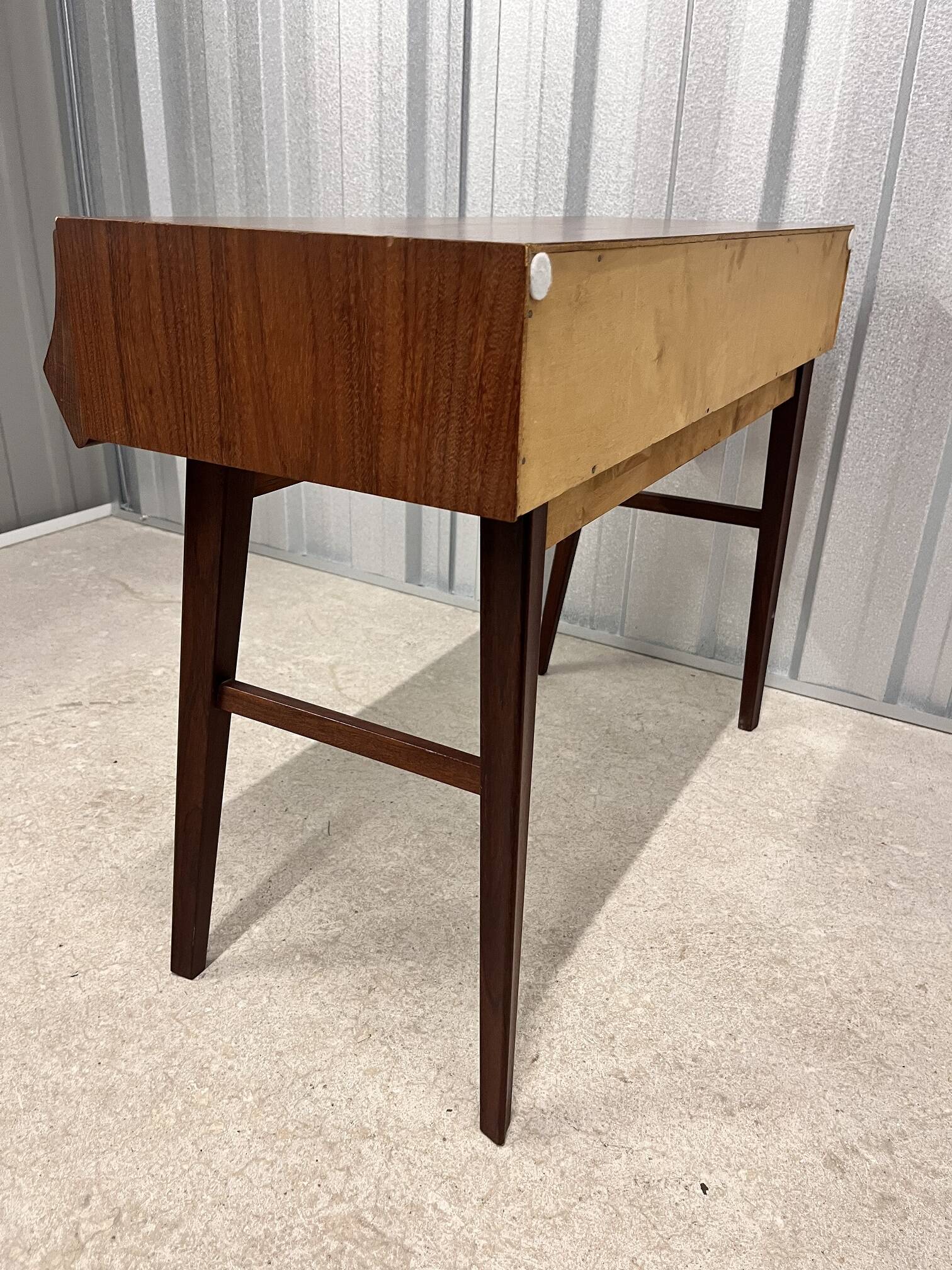 Swedish Console Table with Two Drawers in Dark Teak by G&T, 1960s