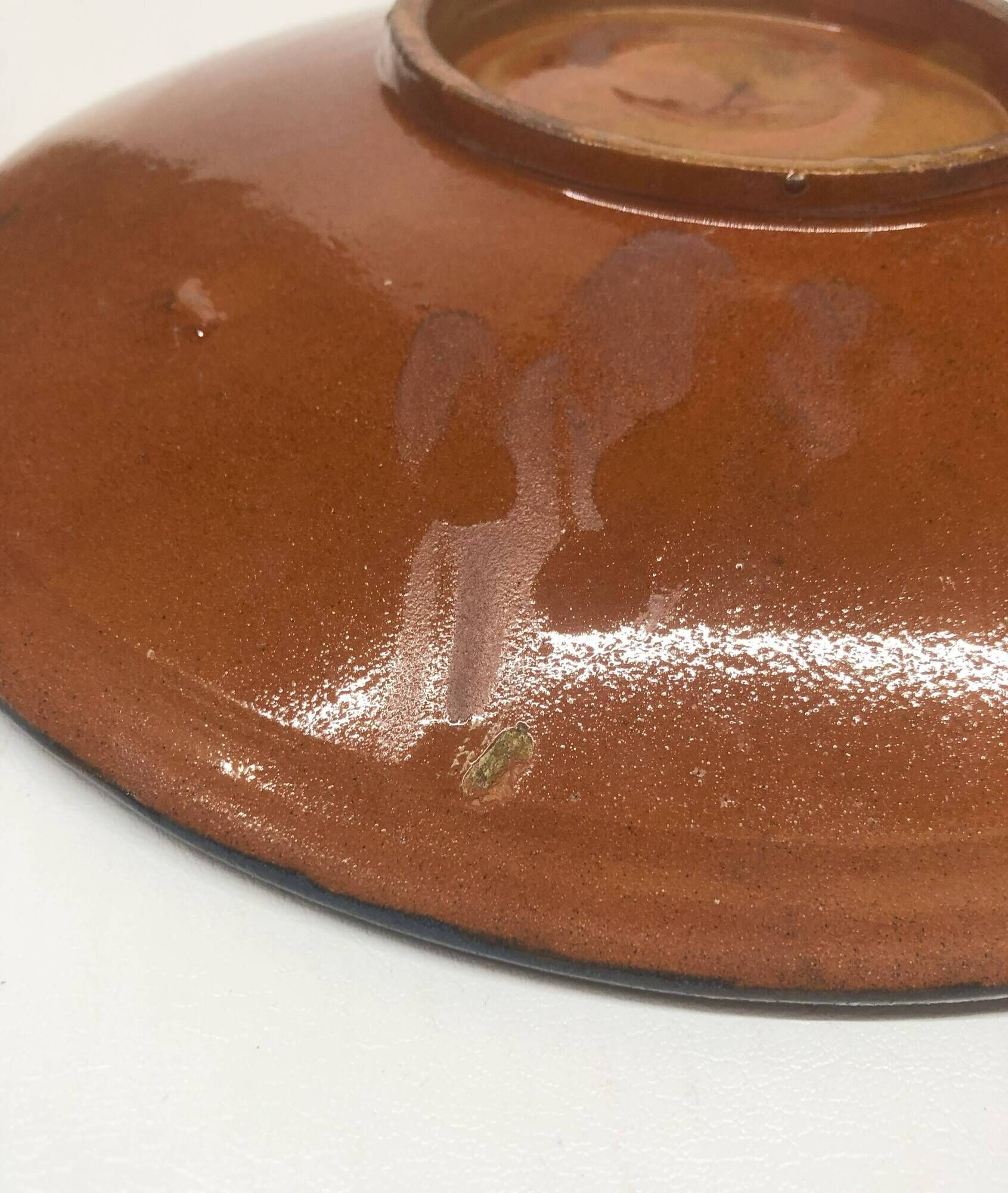 Lluís Puigdemont artisanal dish in enameled ceramic with fish decor
