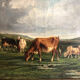 A. Cortaix, Vaches au pré, oil on canvas XIX