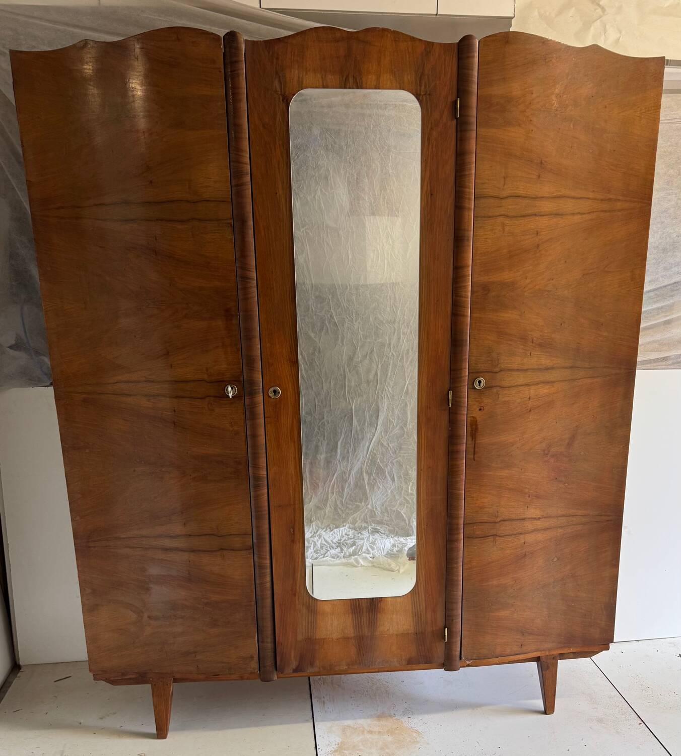 Vintage wardrobe with compass feet