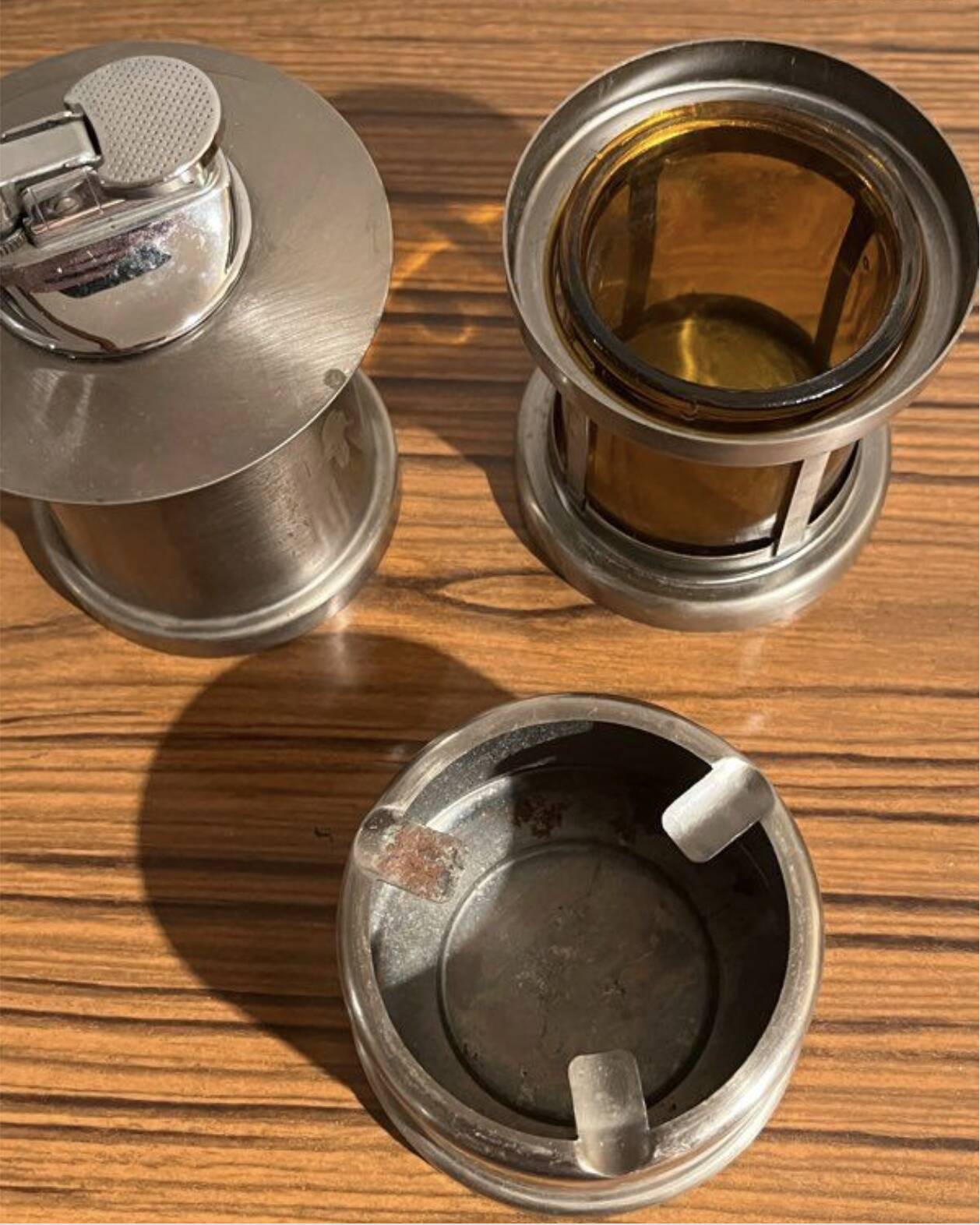 Vintage 60s/70s smoker's table lighter set