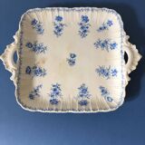 Ancien plat de présentation carré en porcelaine estampillé Sarreguemines et Digoin