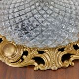 Bronze and diamond glass ceiling light.