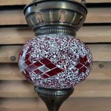 Glass mosaic pendant lamp Brass luminaire flea marketespridantan