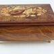 Vintage musical jewelry box in inlaid wood