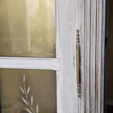 Antique library patinated in whitewashed white