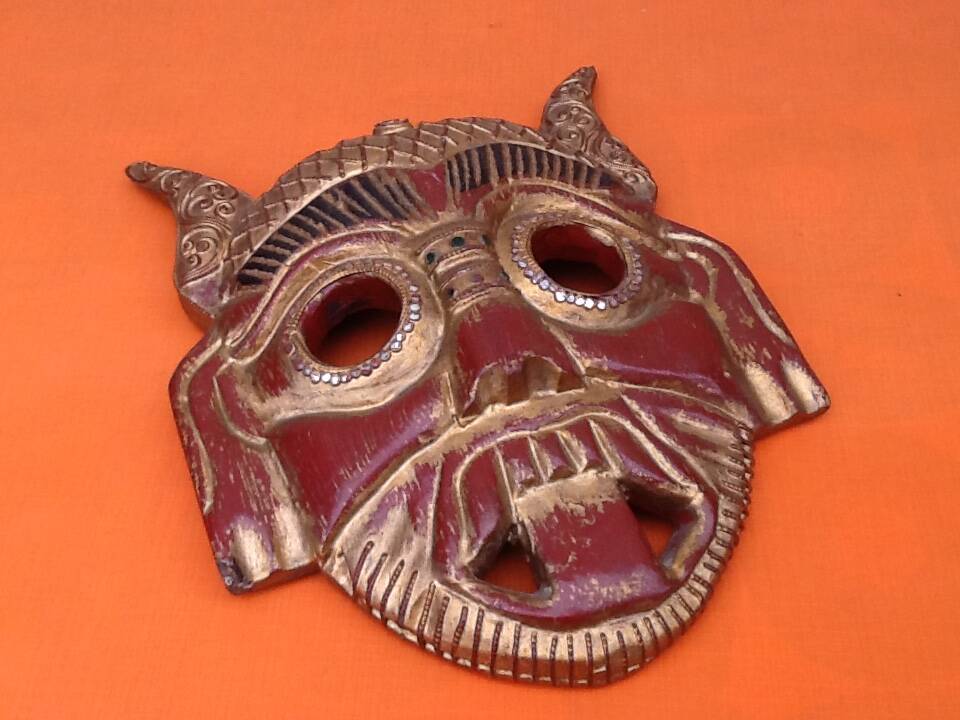 Barong hanging mask (Bali) Carved wood